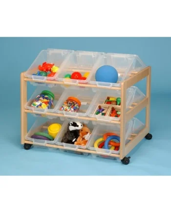 Solid Beech Classroom Tidy - 18 Tubs