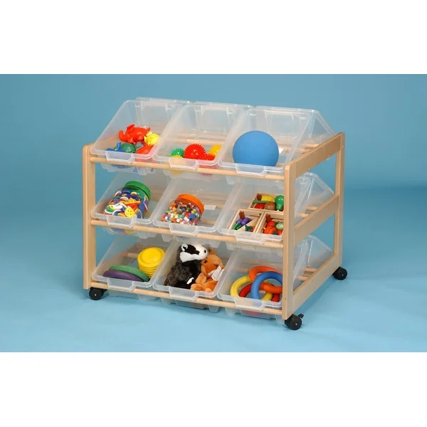 Solid Beech Classroom Tidy - 18 Tubs