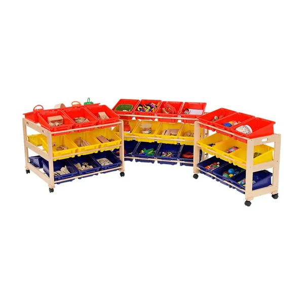 Solid Beech Classroom Tidy - 18 Tubs