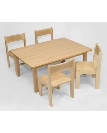 Solid Beech Rectangular Table and Chairs