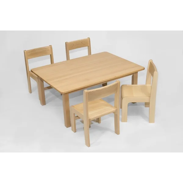 Solid Beech Rectangular Table and Chairs