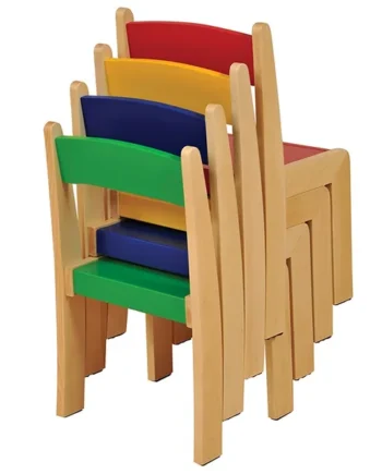 Solid Beech Stackable Chairs 4 Pk