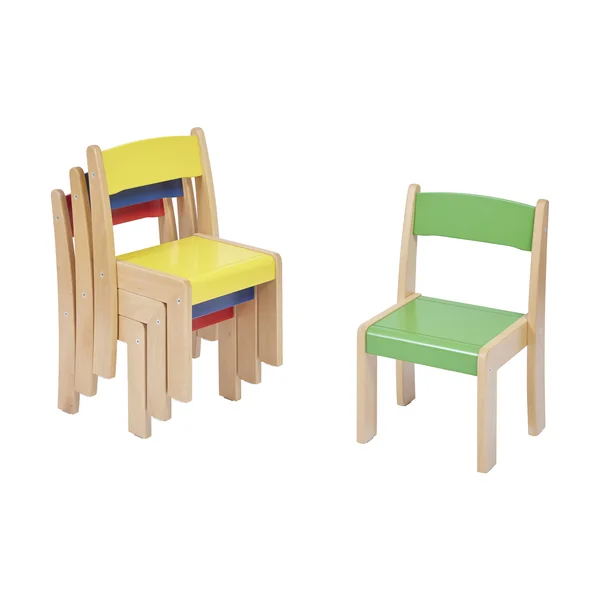 Solid Beech Stackable Chairs 4 Pk