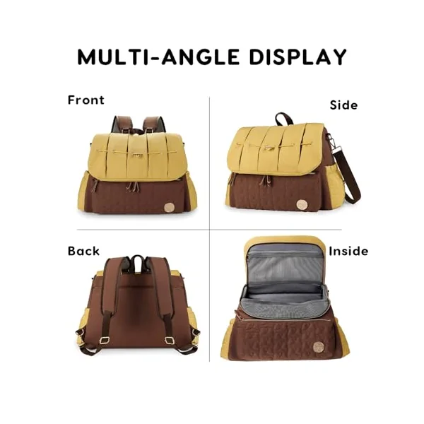 SONARIN Stylish Waterproof Baby Changing Bag Backpack,Multifunctional Large Capacity Diaper Bag Travel Nappy Changing Bag Maternity Bag with Changing Pad & Single Shoulder Strap(Black)
