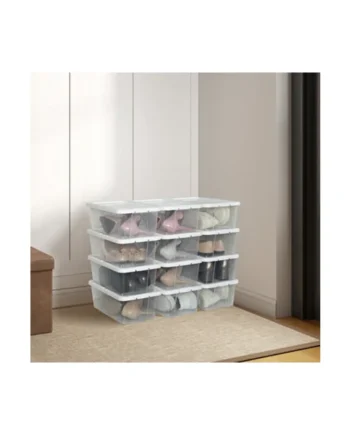 SONGMICS Shoe boxes Storage boxes for shoes Shoe storage box Transparent With plastic lid for shoes up to size 41