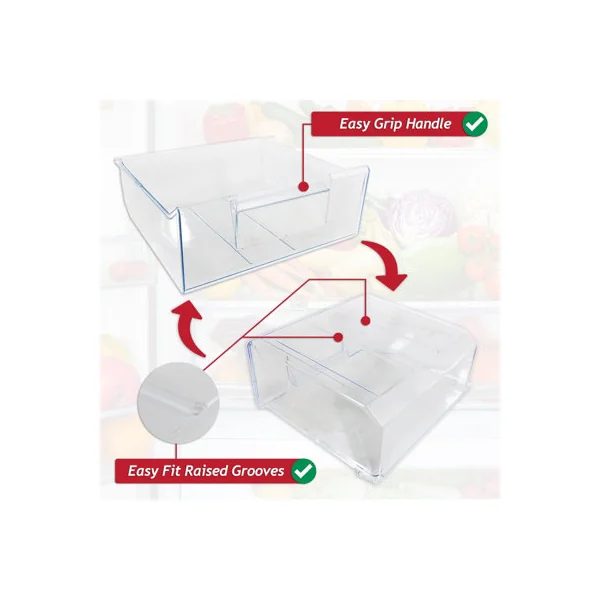 SPARES2GO Top Middle Drawer for Electrolux ENN FI22 KNT LNT Fridge Freezer Container Box