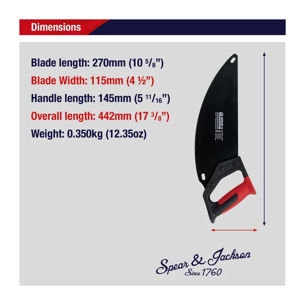 Spear & Jackson Predator 270mm Clean Ergonomic bi-material comfort grip Insulation saw 350g