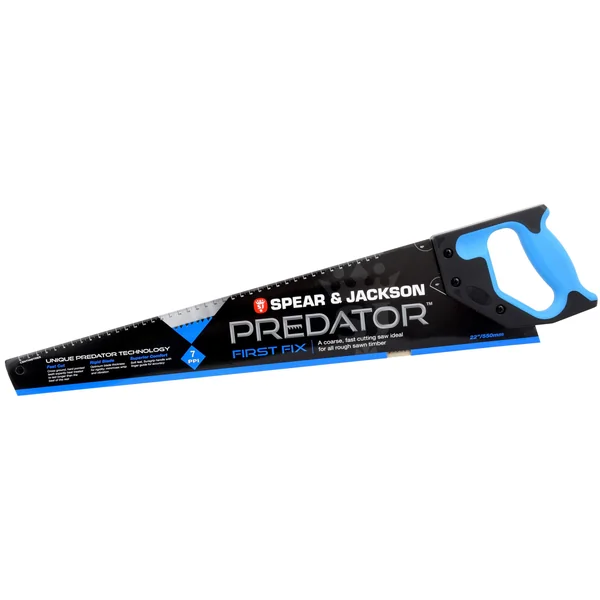 Spear & Jackson Predator 558.8mm Accurate Ergonomic bi-material comfort grip Wood saw, 7 TPI