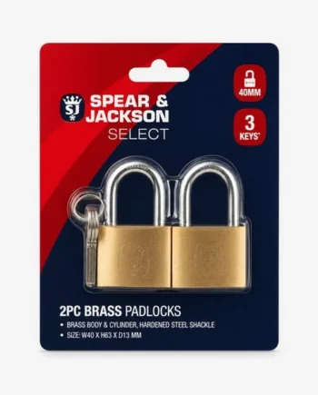 Spear & Jackson Select Brass Padlocks 2 Pieces - 40mm
