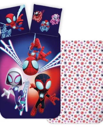 Spidey Toddlers Bedding Set Junior Size | Duvet Cover 100x140 cm + Pillowcase 40x45 cm, 100% Cotton | Baby Bedlinen Set Perfect for Toddlers | Marvel Spidey Soft Reversible Cot Bedding Set