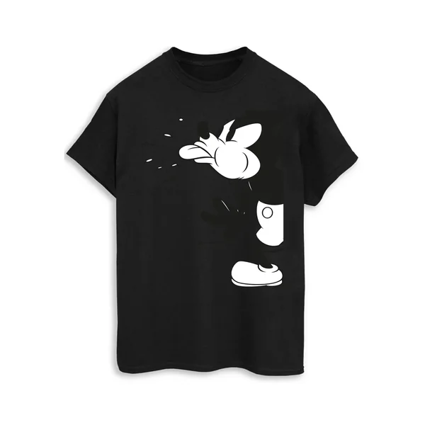 Spiral Galaxy Disney Mickey Mouse Split Black T-Shirt