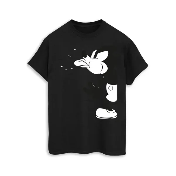 Spiral Galaxy Disney Mickey Mouse Split Black T-Shirt