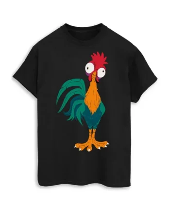 Spiral Galaxy Disney Moana 2 Hei Hei Black T-Shirt