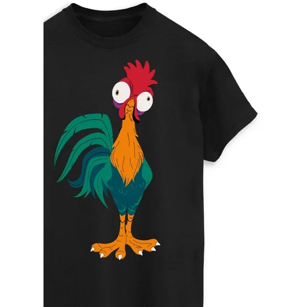 Spiral Galaxy Disney Moana 2 Hei Hei Black T-Shirt