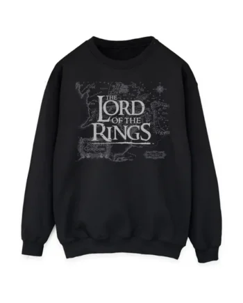 Spiral Galaxy Lord Of The Rings Map Black Sweatshirt