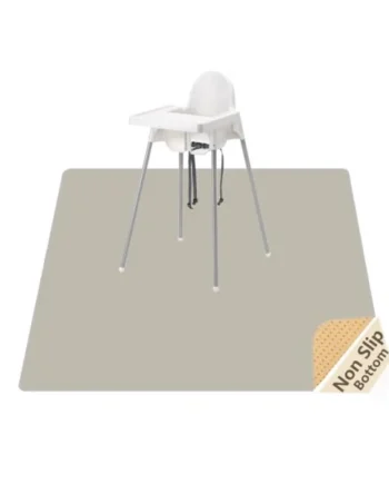 Splash Mat for Under High Chair, Waterproof Washable Highchair Splat Mat | 130cm×130cm Reusable Messy Mat, Non-slip Backing, Wipeable Floor Protector and Food Mat for Baby Meals, BLW, Crafts, Play