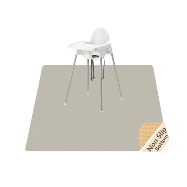Splash Mat for Under High Chair, Waterproof Washable Highchair Splat Mat | 130cm×130cm Reusable Messy Mat, Non-slip Backing, Wipeable Floor Protector and Food Mat for Baby Meals, BLW, Crafts, Play