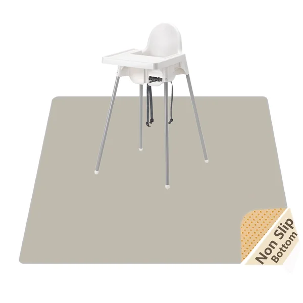 Splash Mat for Under High Chair, Waterproof Washable Highchair Splat Mat | 130cm×130cm Reusable Messy Mat, Non-slip Backing, Wipeable Floor Protector and Food Mat for Baby Meals, BLW, Crafts, Play