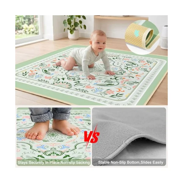 Splat Mat for Under High Chair Waterproof Non Slip Floor Mat for Baby | Waterproof food catcher, non slip backing, easy to clean, machine washable, foldable for high chair, art mat, or picnic use