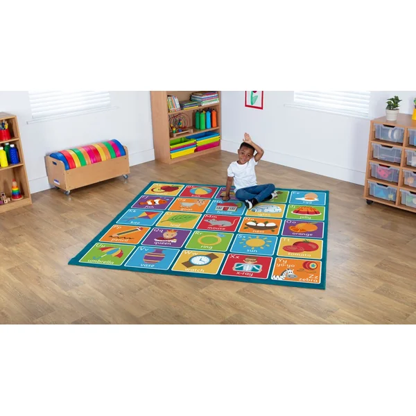 Square Alphabet Carpet 2x2m