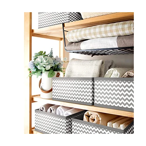 SQUARY Drawer Organiser - Pack of 12 - Wardrobe Organiser for Storage - Fabric Baby Drawer Organiser- Foldable Clothes Drawer Organisers for Socks, Bras, Underwears,Ties and Accessory