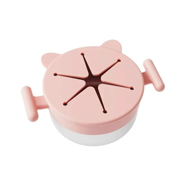 Stainless Steel Snacks Holder with Silicone Spill Catcher Portable Travel Friendly Stainless Steel Container with Silicone Lid