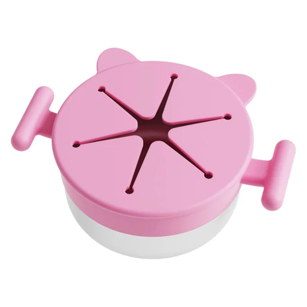 Stainless Steel Snacks Holder with Silicone Spill Catcher Portable Travel Friendly Stainless Steel Container with Silicone Lid