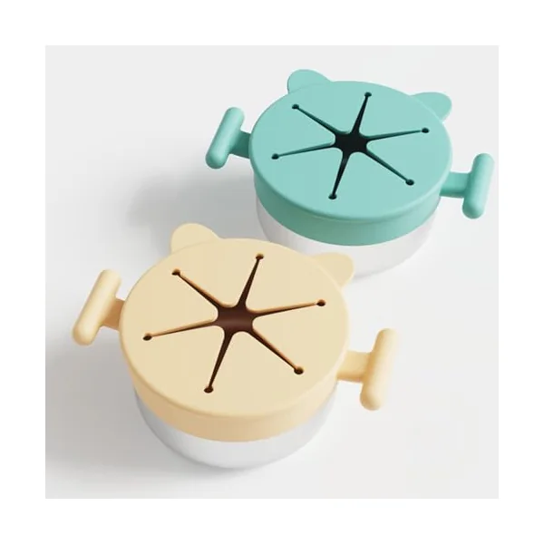 Stainless Steel Snacks Holder with Silicone Spill Catcher Portable Travel Friendly Stainless Steel Container with Silicone Lid Bowl Travel Bowl Spill Container