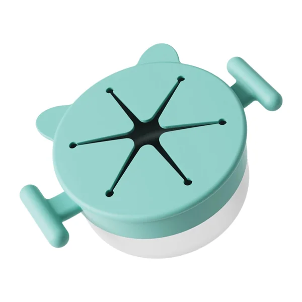 Stainless Steel Snacks Holder with Silicone Spill Catcher Portable Travel Friendly Stainless Steel Container with Silicone Lid Bowl Travel Bowl Spill Container