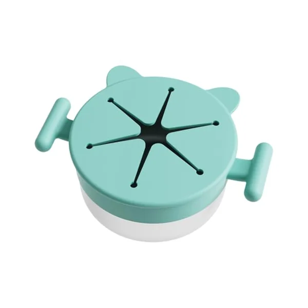 Stainless Steel Snacks Holder with Silicone Spill Catcher Portable Travel Friendly Toddler Snacks Cup with Lid