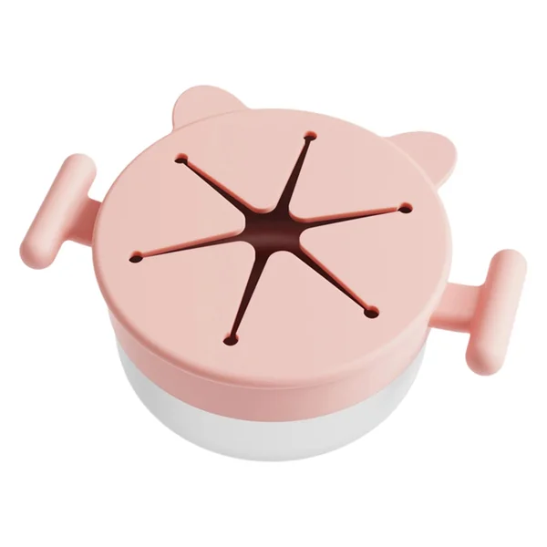 Stainless Steel Snacks Holder with Silicone Spill Catcher Portable Travel Friendly Toddler Snacks Cup with Lid