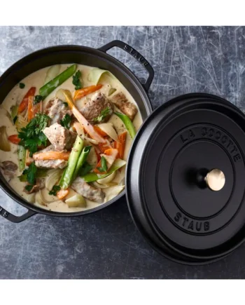 Staub 28cm Round Cast Iron Cocotte, Black