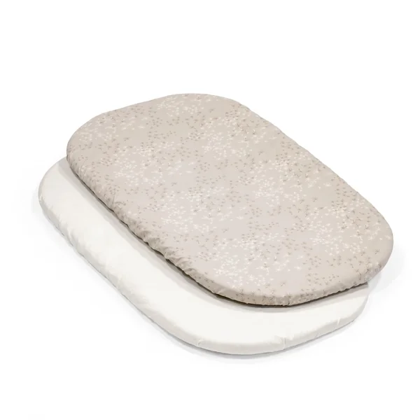 Stokke Snoozi Fitted Sheet 2-Pack OCS - GOTS-Certified Organic Cotton Sheets for Snoozi Toddler Bed - Fits 70x140cm Mattress - Bed Sold Separately, Vanilla Dandelion