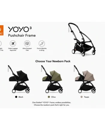 Stokke YOYO³ Pushchair Frame, Newborn Pack and 6+ Colour Pack