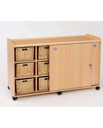 Storage Unit with 12 Deep Baskets and Doors