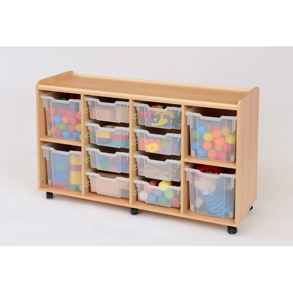 Storage Unit with 4 Jumbo/8 Deep Plastic Trays