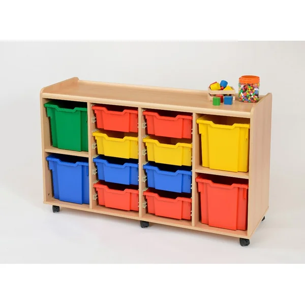 Storage Unit with 4 Jumbo/8 Deep Plastic Trays