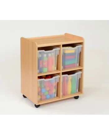 Storage Unit with 4 Jumbo Plastic Trays