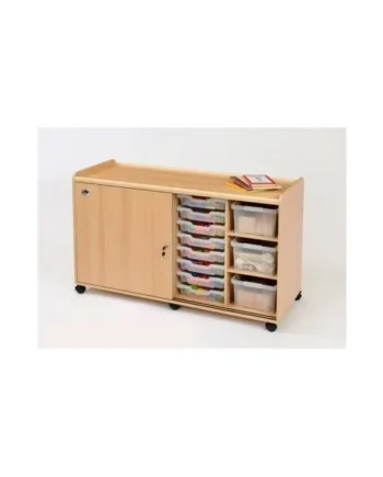 Storage Unit with 6 Deep/16 Shallow Trays with Doors