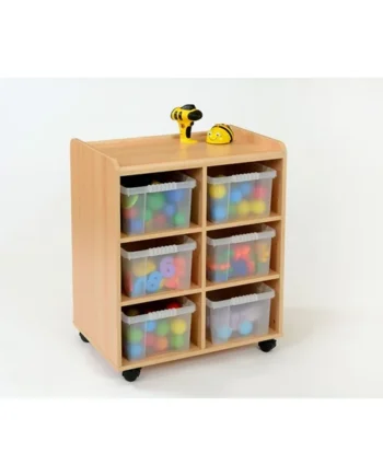 Storage Unit with 6 Deep Plastic Trays