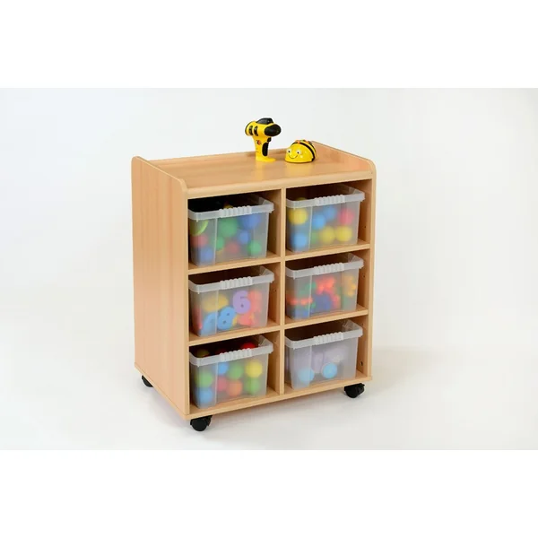 Storage Unit with 6 Deep Plastic Trays