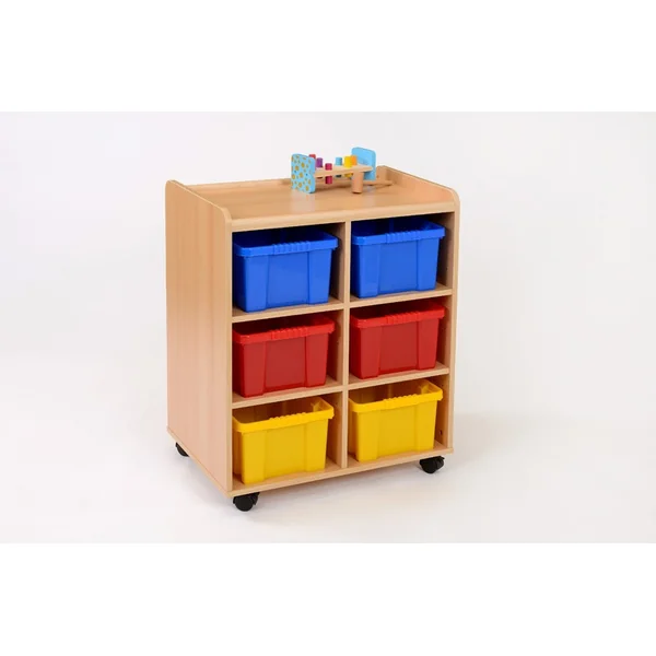 Storage Unit with 6 Deep Plastic Trays