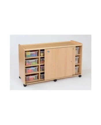 Storage Unit with 8 shallow and 6 deep plastic trays