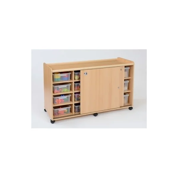 Storage Unit with 8 shallow and 6 deep plastic trays