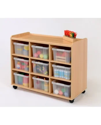 Storage Unit with 9 Deep Plastic Trays