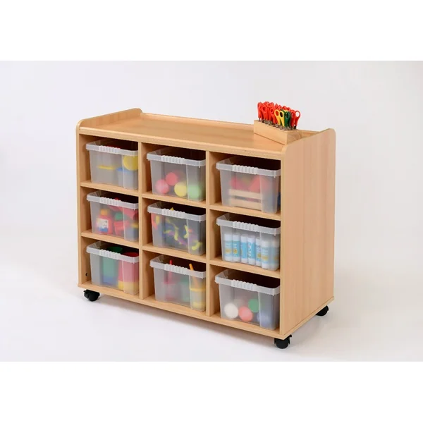 Storage Unit with 9 Deep Plastic Trays