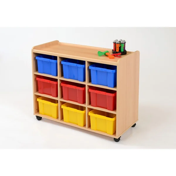Storage Unit with 9 Deep Plastic Trays