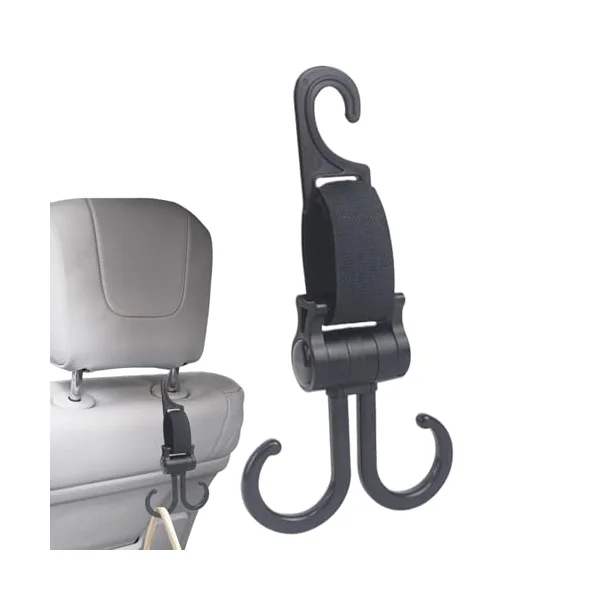 Stroller Bag Hook Double Car Seat Hooks Stroller Straps Clips | Rotatable Hangers Non-Slip Multipurpose Seat Back Organizers for Pet Outdoor Bassinet Wheelchair