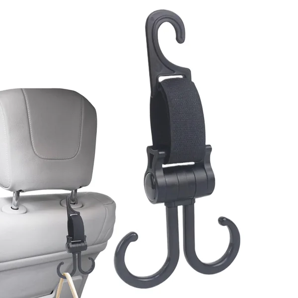 Stroller Bag Hook Double Car Seat Hooks Stroller Straps Clips | Rotatable Hangers Non-Slip Multipurpose Seat Back Organizers for Pet Outdoor Bassinet Wheelchair
