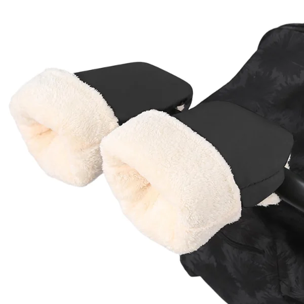 Stroller Gloves Hand Muff Comfortable Windproof Thick Warm Soft | Plush Stroller Warmmuffs for Parents Kids Child Stroller Pushchair Handlebars Cold Weather Winter Outdoor Travel Soft Warm